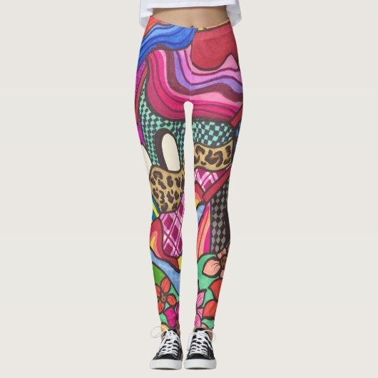 Die bunten Häuser Leggings (Vorderseite)