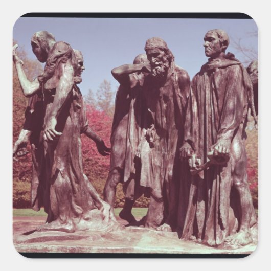 Die Burghers von Calais Quadratischer Aufkleber (Vorderseite)