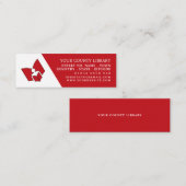 Die Business Card des Red Library Lesezeichens Mini Visitenkarte (Vorne/Hinten)