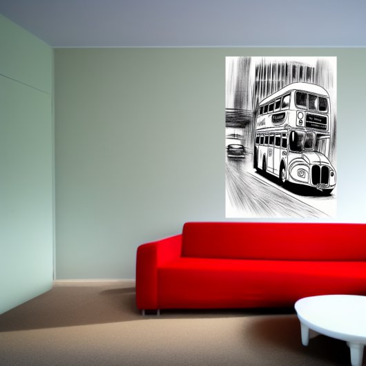 Die Busse in der Stadt | AI Art Poster
