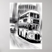 Die Busse in der Stadt | AI Art Poster (Vorne)