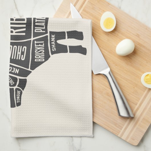 Die Butcher führen Teile von Rindfleisch Geschirrtuch (Viertel Falte)