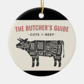 Die Butcher führen Teile von Rindfleisch Keramik Ornament (Vorne)