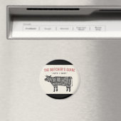 Die Butcher führen Teile von Rindfleisch Magnet (In Situ (Geschirrspüler))
