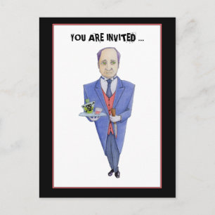 Die Butler Mord Mystery Einladung Postcard