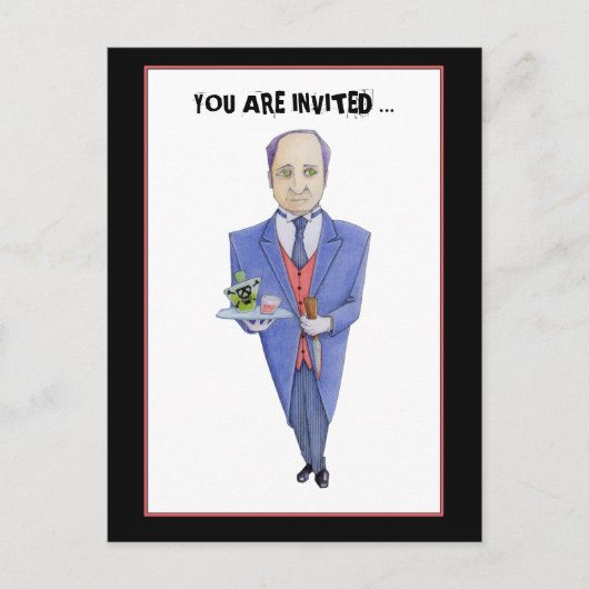 Die Butler Mord Mystery Einladung Postcard (Vorderseite)