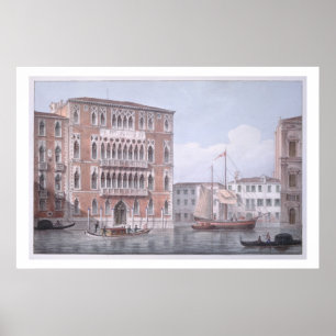 Die Ca' Foscari, Venedig, graviert von Brizeghel ( Poster