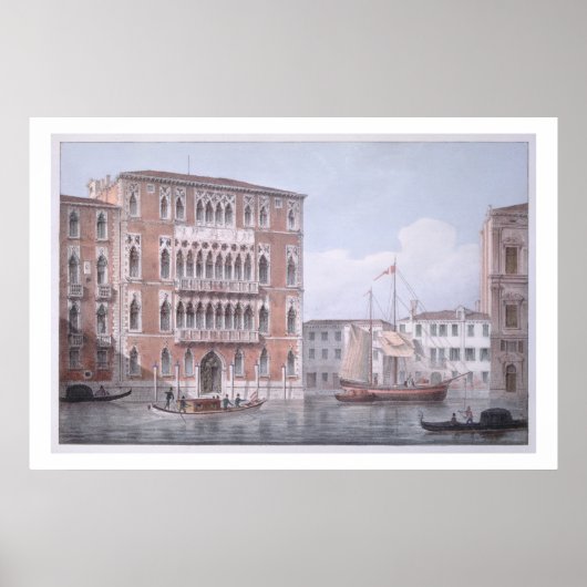 Die Ca' Foscari, Venedig, graviert von Brizeghel ( Poster (Vorne)