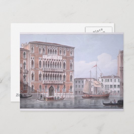Die Ca' Foscari, Venedig, graviert von Brizeghel ( Postkarte (Vorne/Hinten)