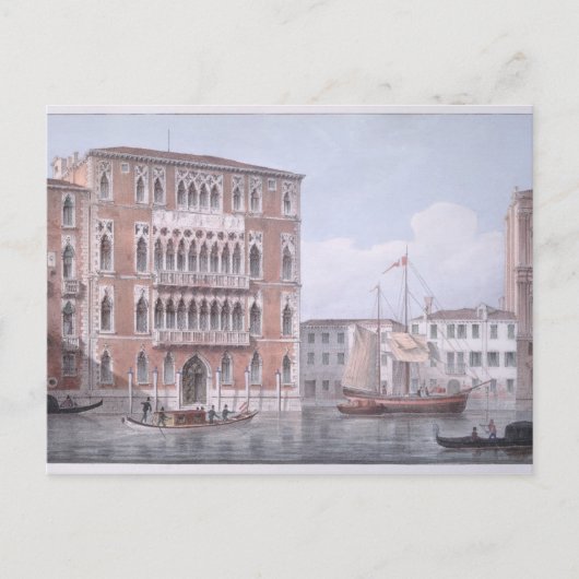 Die Ca' Foscari, Venedig, graviert von Brizeghel ( Postkarte (Vorderseite)