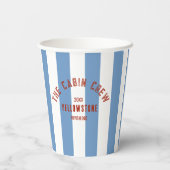 Die Cabin Crew Custom Wappen Blue Park Streifen Pappbecher (Rückseite)