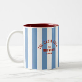 Die Cabin Crew Custom Wappen Blue Park Streifen Zweifarbige Tasse