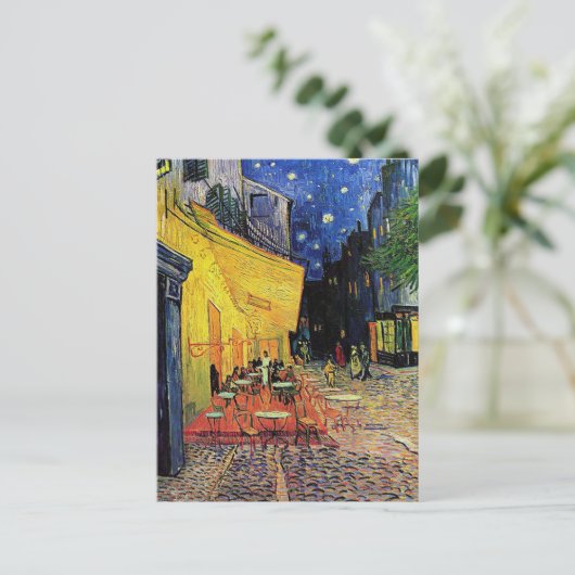 Die Café-Terrasse auf dem Platz du forum, Arles, a Postkarte (Stehend Vorderseite)