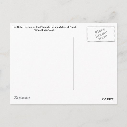Die Café-Terrasse auf dem Platz du forum, Arles, a Postkarte (Rückseite)