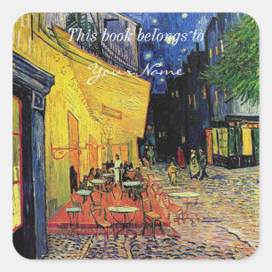 die cafe terrasse auf dem platz du forum, Arles... Quadratischer Aufkleber