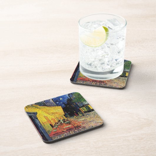 die cafe terrasse auf dem platz du forum, Arles... Untersetzer (Rechte Seite)