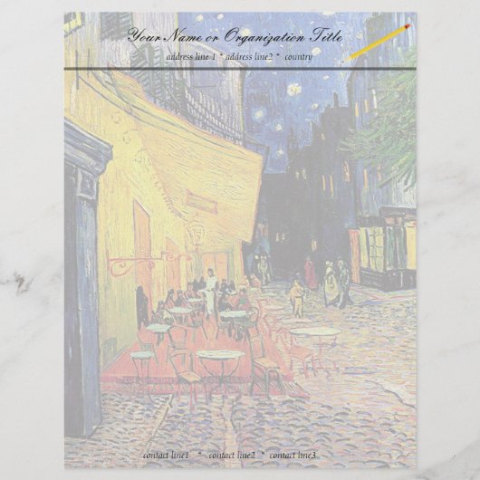 Die Cafeteria-Terrasse auf dem Platz du forum, Arl Briefbogen (Vorderseite)