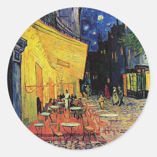 Die Cafeteria-Terrasse auf dem Platz du forum, Arl Runder Aufkleber (Vorderseite)