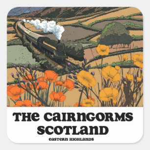 Die Cairngorms Schottland  Quadratischer Aufkleber