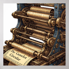 Die Camelot Circular: Komplexe Druckerpresse Poster