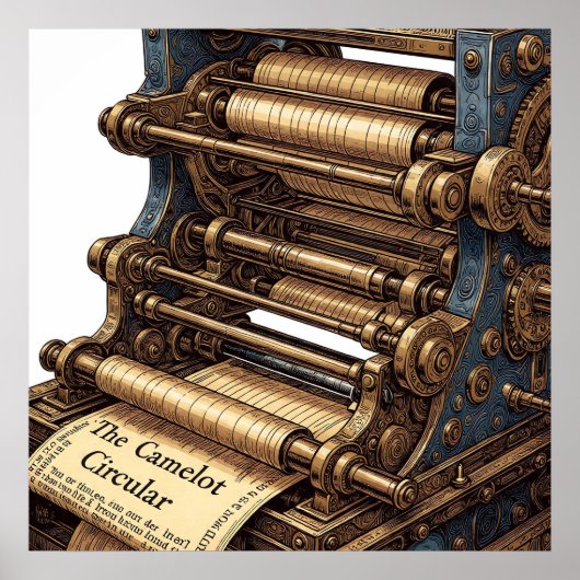 Die Camelot Circular: Komplexe Druckerpresse Poster (Vorne)