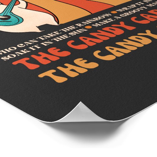 Die Candy Cap kann glücklich singen Mushroom Zitat Poster (Ecke)