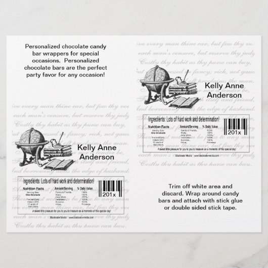 Die Candybar-Wrappers (mit ernährungsphysiologisch Flyer (Vorne)