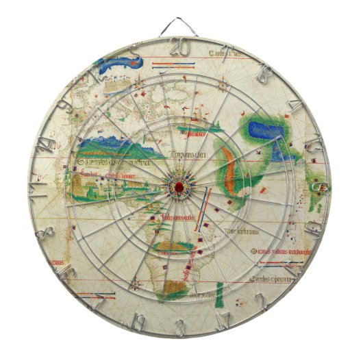 Die Cantino Planisphere-Weltkarte (1502) Dartscheibe (vorne)