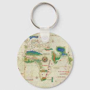 Die Cantino Planisphere-Weltkarte (1502) Schlüsselanhänger