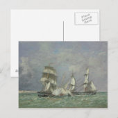 Die Capture of the 'Petit Rodeur', 1878 (Öl auf ca Postkarte (Vorne/Hinten)