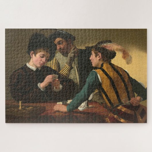 Die Cardsharps (1594) von Caravaggio Puzzle (Horizontal)