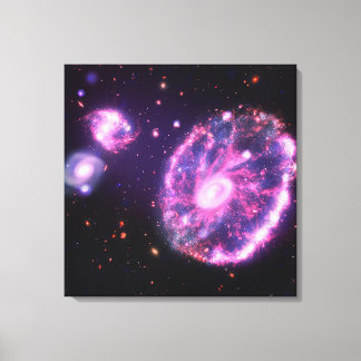 Die Cartwheel-Galaxie | Hubble & JWST Leinwanddruck