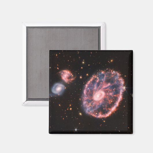 Die Cartwheel Galaxie und ihre Begleitgalaxien. Magnet (Vorderseite/Rückseite)