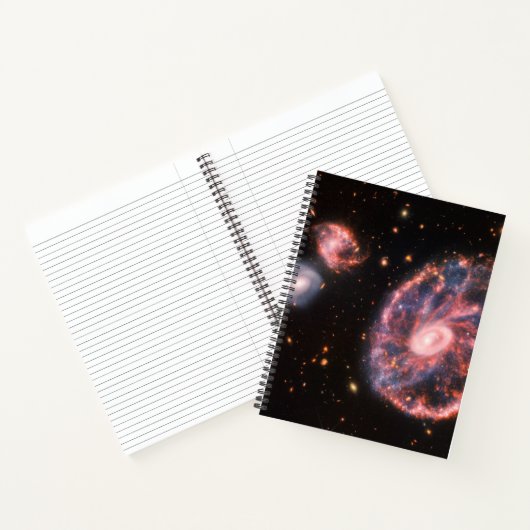 Die Cartwheel Galaxie und ihre Begleitgalaxien. Notizblock (Innenseite)