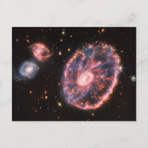Die Cartwheel Galaxie und ihre Begleitgalaxien. Postkarte