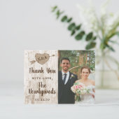 Die Carved Heart Tree Wedding Collection Vielen Da Ankündigungspostkarte (Stehend Vorderseite)