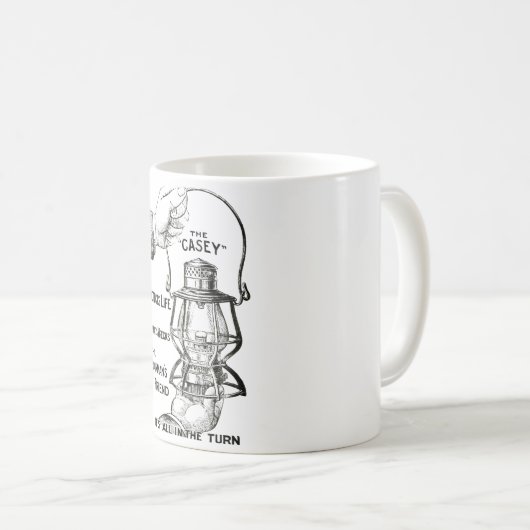 Die CASEY Eisenbahnlaterne Kaffee-Tasse Kaffeetasse (VorderseiteRechts)