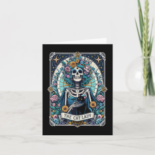 Die Cat Lady Tarot Card Skelettkatzenkatze Mama Ka Karte