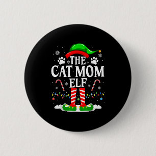Die Cat Mama Elf Xmas Funny Cats über Weihnachten Button