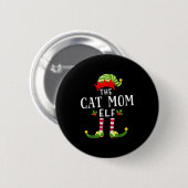 Die Cat Mom Elf Weihnachten passende Schlafanzug M Button (Vorne & Hinten)