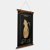 Die Cat Tarot Card Wandteppich Mit Holzrahmen (Gewinkelt)