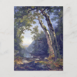 Die Catskills, Waldlandschaft, Öl auf Leinwand, Postkarte
