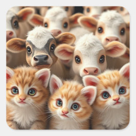 Die "CATtle" Quadratischer Aufkleber