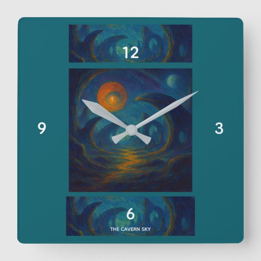 Die Cavern Sky - Drei Cavern Quadratische Wanduhr (Vorderseite)