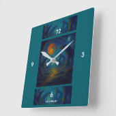 Die Cavern Sky - Drei Cavern Quadratische Wanduhr (Winkel)