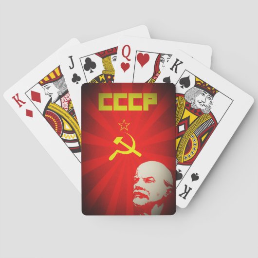 die cccp Sowjetunion kommunistisches rotes Lenin Spielkarten (Rückseite)