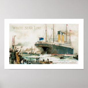Die Cedric der White Star Line Verlasse Liverpool Poster
