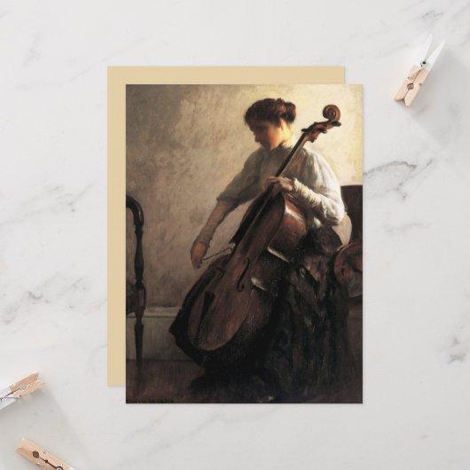 Die Cellist (von Joseph DeCamp) Karte (Vorderseite/Rückseite Beispiel)
