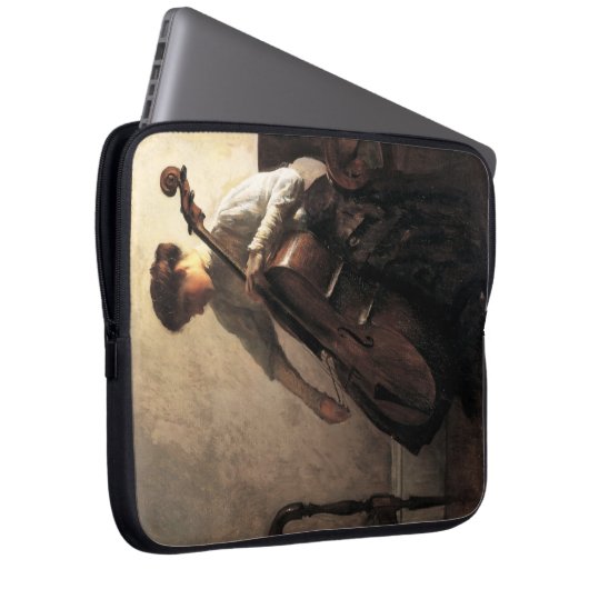 Die Cellist (von Joseph DeCamp) Laptopschutzhülle (Vorne Rechts)