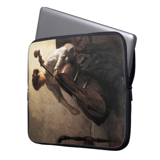 Die Cellist (von Joseph DeCamp) Laptopschutzhülle (Vorderseite Links)